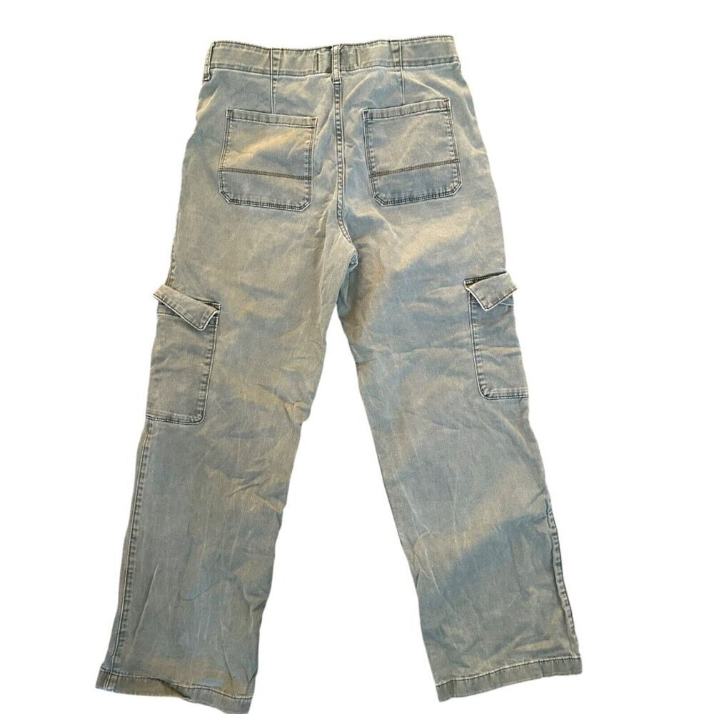 Abercrombie Kids Cargo Pants Green Wide Leg Pockets Girls Size 17/18 - Picture 3 of 10